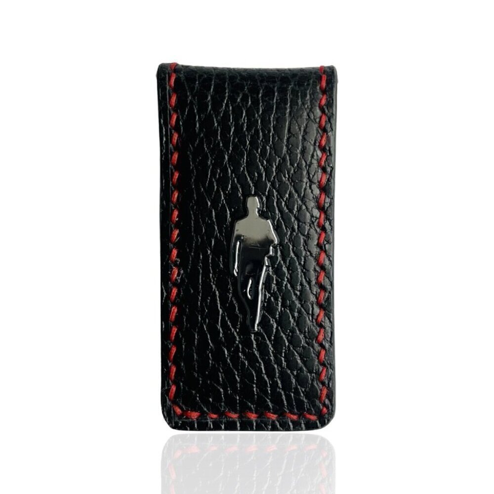 Hand Crafted Leather Money Clip, Strong Magnet, Accessory for Men (Black) - Picture 4 of 5